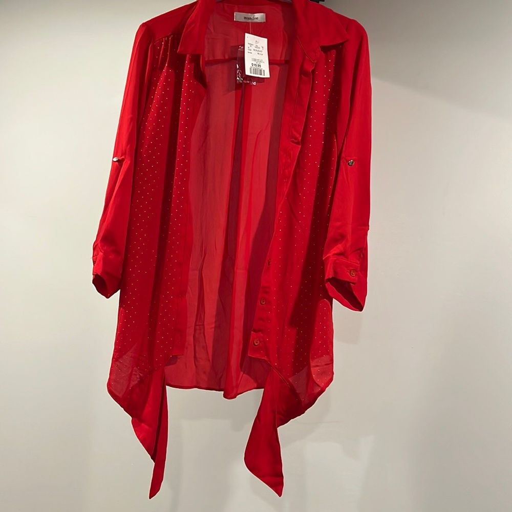 Sparkly Red Button Down